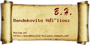 Bendekovits Héliosz névjegykártya